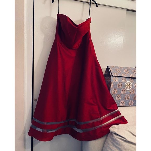 ALFRED SUNG Strapless beautiful midi dress, like new, 14 size Dupioni fabric - Picture 1 of 16